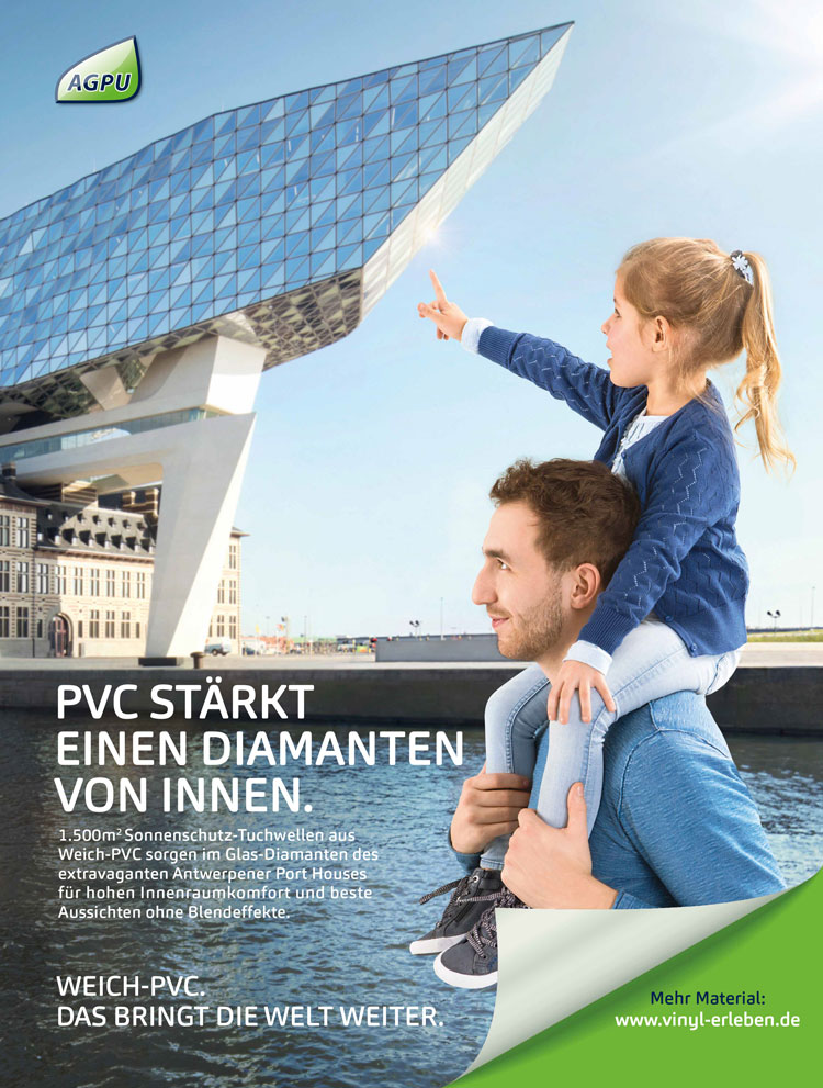 Schwebender Diamant - Port House Antwerpen mit Sonnenschutz aus PVC 3