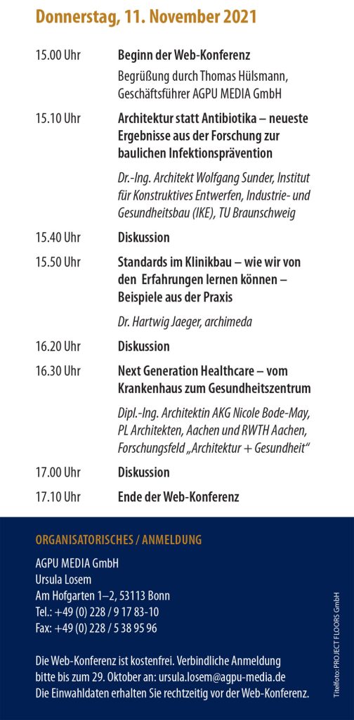 Web-Konferenz "Gesundheitsbauten" am 11. November 2021 2